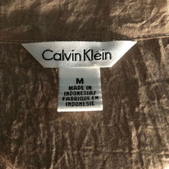 Calvin Klein Iridescent Gold Sheer Blouse - Picture 7 of 10